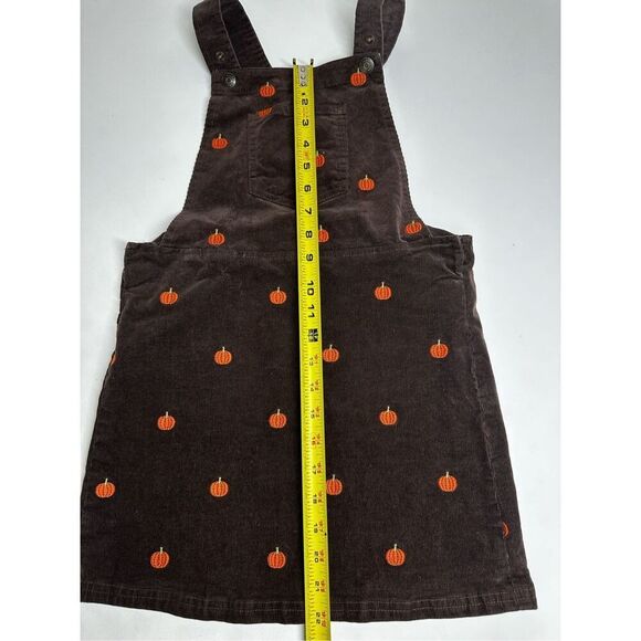 Gymboree Girls Perfect Pumpkin Corduroy Jumper Brown Bear Sz 8 Embroidered - Picture 4 of 9